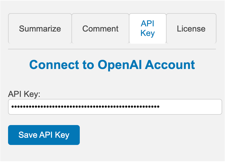 API Key Screenshot