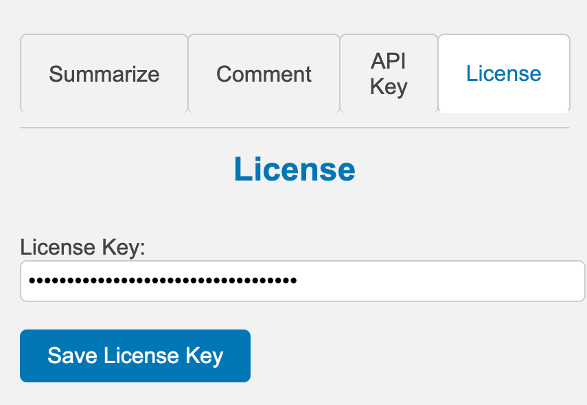 License Key Screenshot